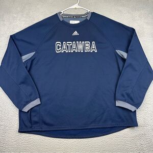 Adidas Catawba Shirt Mens 2XL Blue Crew Neck Long Sleeve Polyester Sports School